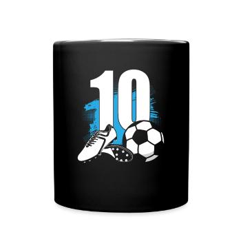Football Footballeur de 10 ans 10e anniversaire - Mug uni - noir - Devant