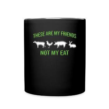 Dicton végétarien végétalien - Mug uni - noir - Devant