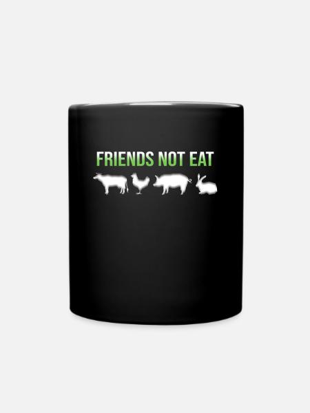 Vegetarier Veganer Spruch - Tasse einfarbig - Schwarz