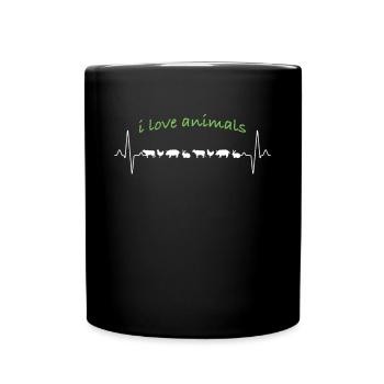 Battements de cœur des animaux - Mug uni - noir - Devant