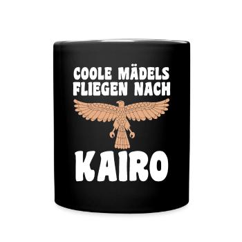 Coole Mädels fliegen nach Kairo - Tasse einfarbig - Schwarz - Vorne