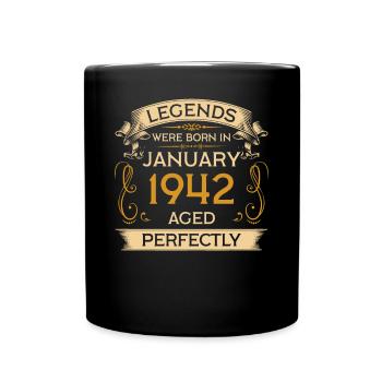 Legends est né anniversaire en janvier 1942 - Mug uni - noir - Devant