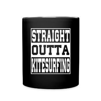 Kitesurf en disant drôle - Mug uni - noir - Devant