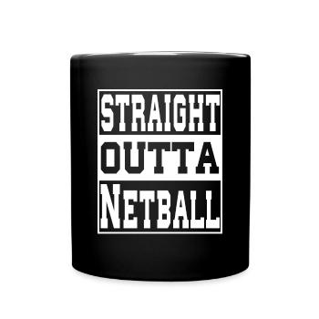 Netzball Spruch lustig - Tasse einfarbig - Schwarz - Vorne