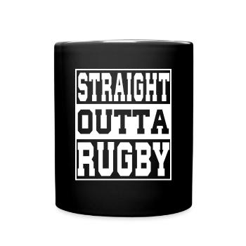 Rugby Spruch lustig - Tasse einfarbig - Schwarz - Vorne