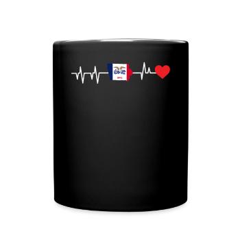 Iowa heartbeat gift - Full Colour Mug - black - Front