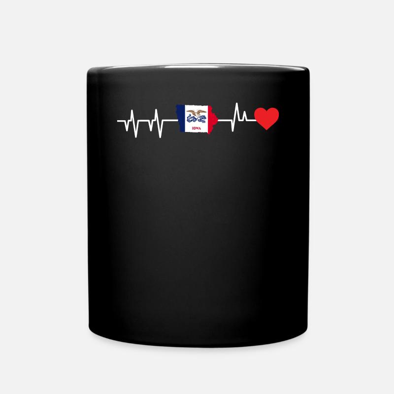 Cadeau de battement de cœur de l’Iowa - Mug uni - noir