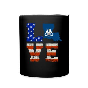 Liebes louisiana Usa flaggen geschenk - Tasse einfarbig - Schwarz - Vorne