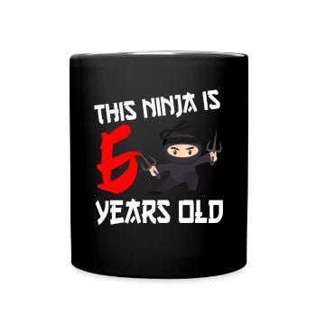 Ninja 6ème anniversaire - Mug uni - noir - Devant