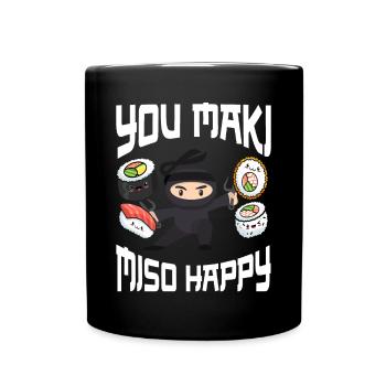 Ninja Ninjutsu Judo Katana Kids Shuriken Warrior - Full Colour Mug - black - Front