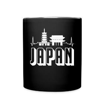 Japan Tempel Tokio Tower Herzschlag Asien - Tasse einfarbig - Schwarz - Vorne