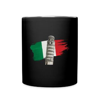 Italien schiefer Turm von Pisa - Tasse einfarbig - Schwarz - Vorne