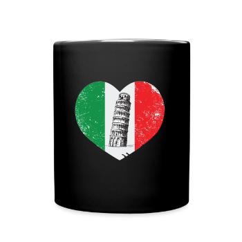Pise Italie Coeur Tour Penchée Toscane Florence - Mug uni - noir - Devant