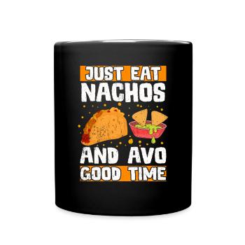 Taco Mexico Food Fast Food Nachos Fiesta Salsa - Full Colour Mug - black - Front
