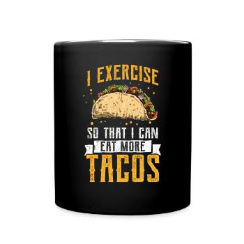 Taco Mexico Food Fast Food Nachos Fiesta Salsa - Full Colour Mug - black - Front