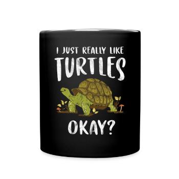 Turtle Relaxed Chill Sea Ocean Beach - Full Colour Mug - black - Front