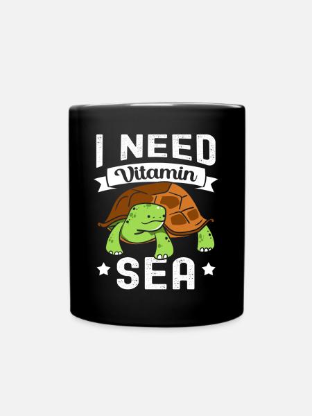 Schildkröte - Tasse einfarbig - Schwarz