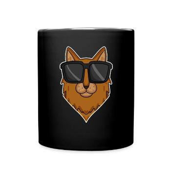 Chat somalien avec lunettes de soleil - Mug uni - noir - Devant