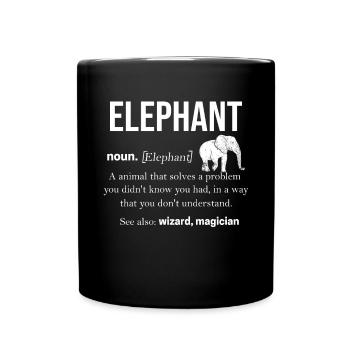 Éléphant - Mug uni - noir - Devant