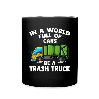 Garbage truck Müllmann Recycling 3rd birthday - Full Colour Mug - black - Front