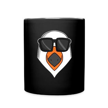 Mouette fraîche avec lunettes de soleil - Mug uni - noir - Devant