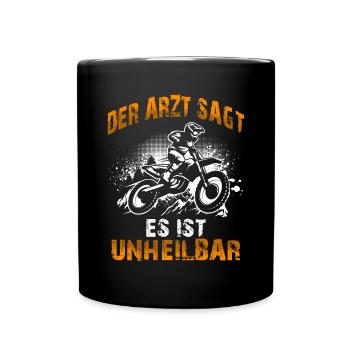 Motocross Enduro Offroad Dirt Bike Superbike Motor - Tasse einfarbig - Schwarz - Vorne
