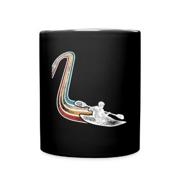 Kajak Kajakfahrer Kajaker Retro Vintage - Tasse einfarbig - Schwarz - Vorne