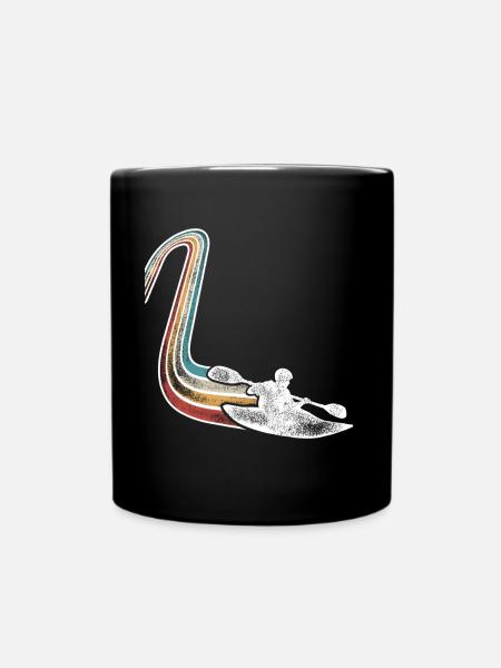 Kajak Kajakfahrer Kajaker Retro Vintage - Tasse einfarbig - Schwarz