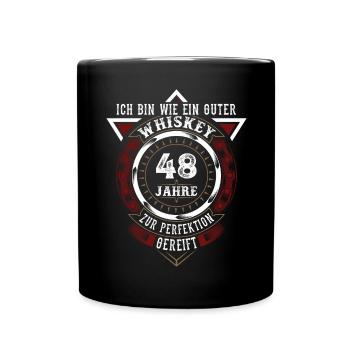 48. Geburtstag Whiskey Whisky - Tasse einfarbig - Schwarz - Vorne