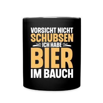 Bier Spruch Lustig Saufen - Tasse einfarbig - Schwarz - Vorne