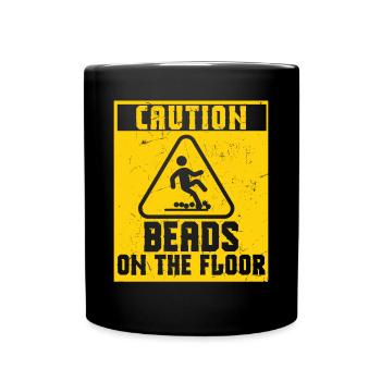 Caution Beads On Floor - Full Colour Mug - black - Front