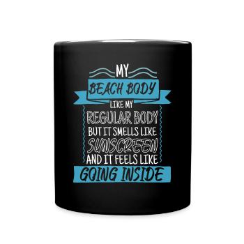 Body Sunscreen Humor - Full Colour Mug - black - Front