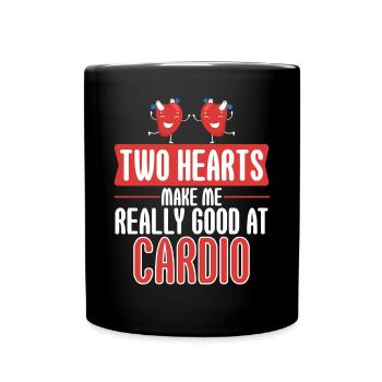 Heart Hearts Make Me Good At Cardio - Full Colour Mug - black - Front