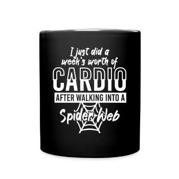 Worth Of Cardio Walking Into Webs - Full Colour Mug - black - Front