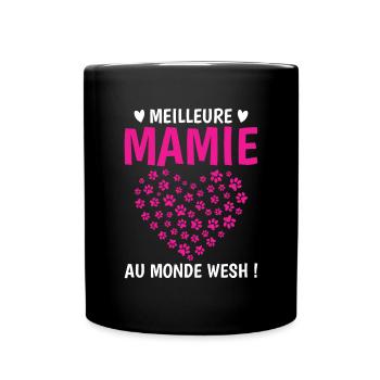 Meilleure mamie monde chats chiens pattes mémé - Mug uni - noir - Devant
