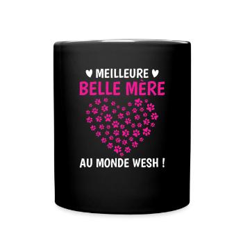 Meilleure belle mère monde chats chiens pattes - Mug uni - noir - Devant