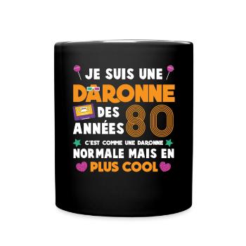maman daronne rétro années 80 lunettes cassettes - Mug uni - noir - Devant