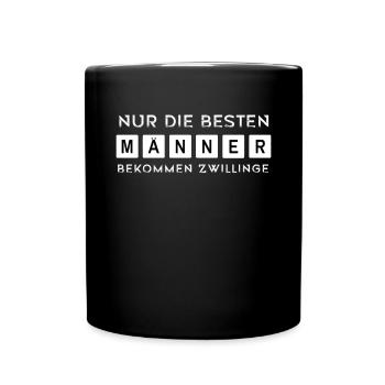 Zwillings Papa Zwillinge Papa Echte Männer Bester - Tasse einfarbig - Schwarz - Vorne