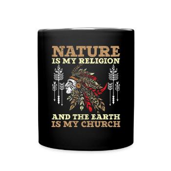 La nature est ma religion et la terre est mon église - Mug uni - noir - Devant