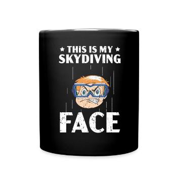 Mon visage de parachutisme Parachutisme Parachutiste - Mug uni - noir - Devant
