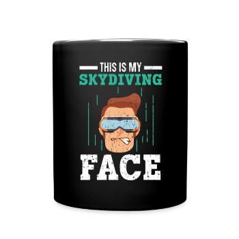 Mon visage de parachutisme Parachutisme Parachutiste - Mug uni - noir - Devant