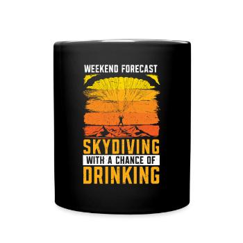 Parachutisme avec une chance de boire de l’alcool - Mug uni - noir - Devant