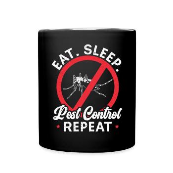 Eat Sleep Pest Control Exterminator Pest Control - Full Colour Mug - black - Front
