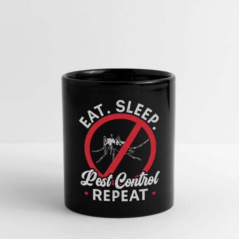 Essen Schlaf Schädlingsbekämpfung Kammerjäger Schädlingsbekämpfung Tasse einfarbig