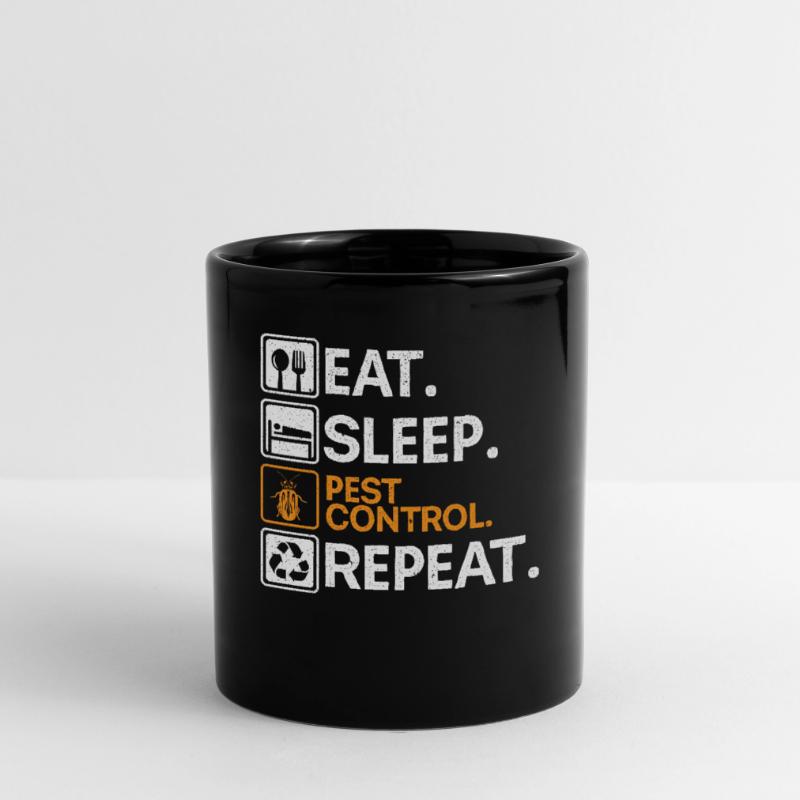 Essen Schlaf Schädlingsbekämpfung Kammerjäger Schädlingsbekämpfung Tasse einfarbig