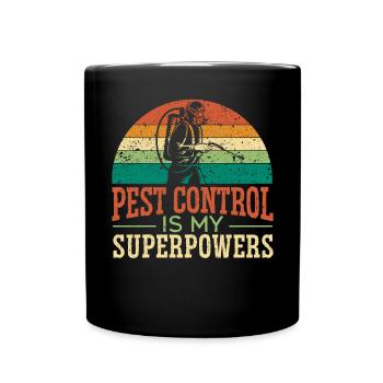 Schädlingsbekämpfung ist mein Supowerpower-Kammerjäger - Tasse einfarbig - Schwarz - Vorne