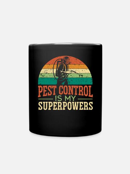 Schädlingsbekämpfung ist mein Supowerpower-Kammerjäger - Tasse einfarbig - Schwarz