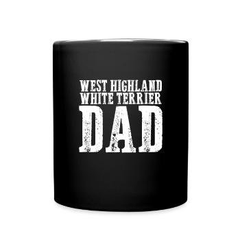 West highland white terrier Papa - Mug uni - noir - Devant