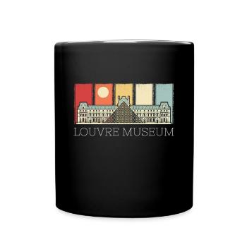 Louvre Museum Paris France Art - Full Colour Mug - black - Front