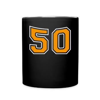 Numéro 50 Orange - Mug uni - noir - Devant